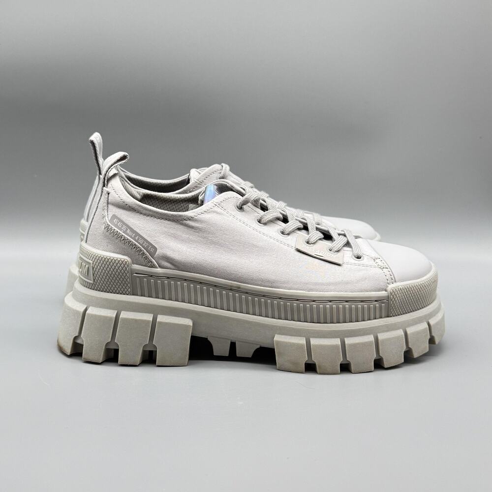 Palladium Shoes Womens 6.5 Gray Revolt Pallashock Canvas Chunky Platform Sneaker